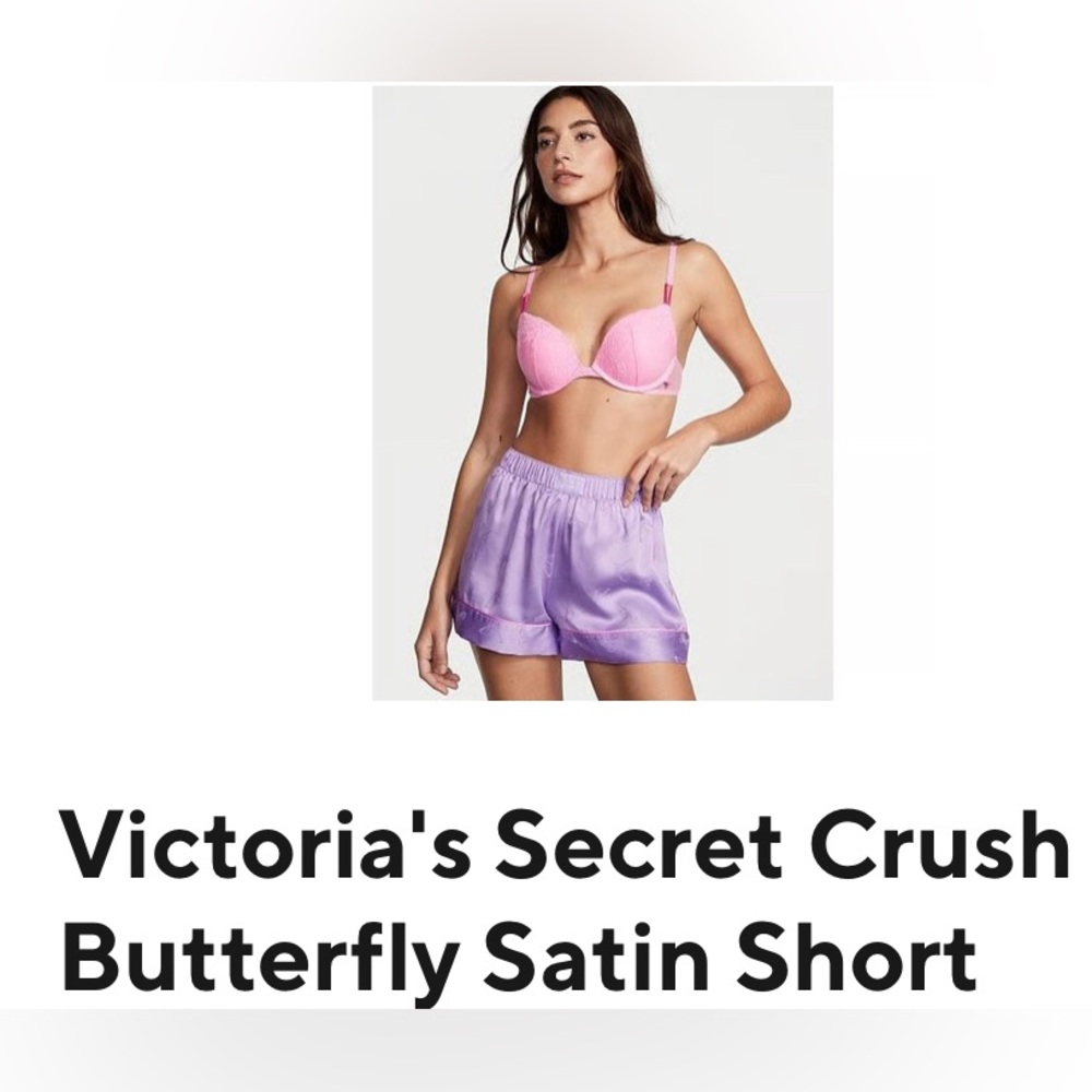 Victoria’s Secret Purple Butterfly Satin Shorts size large